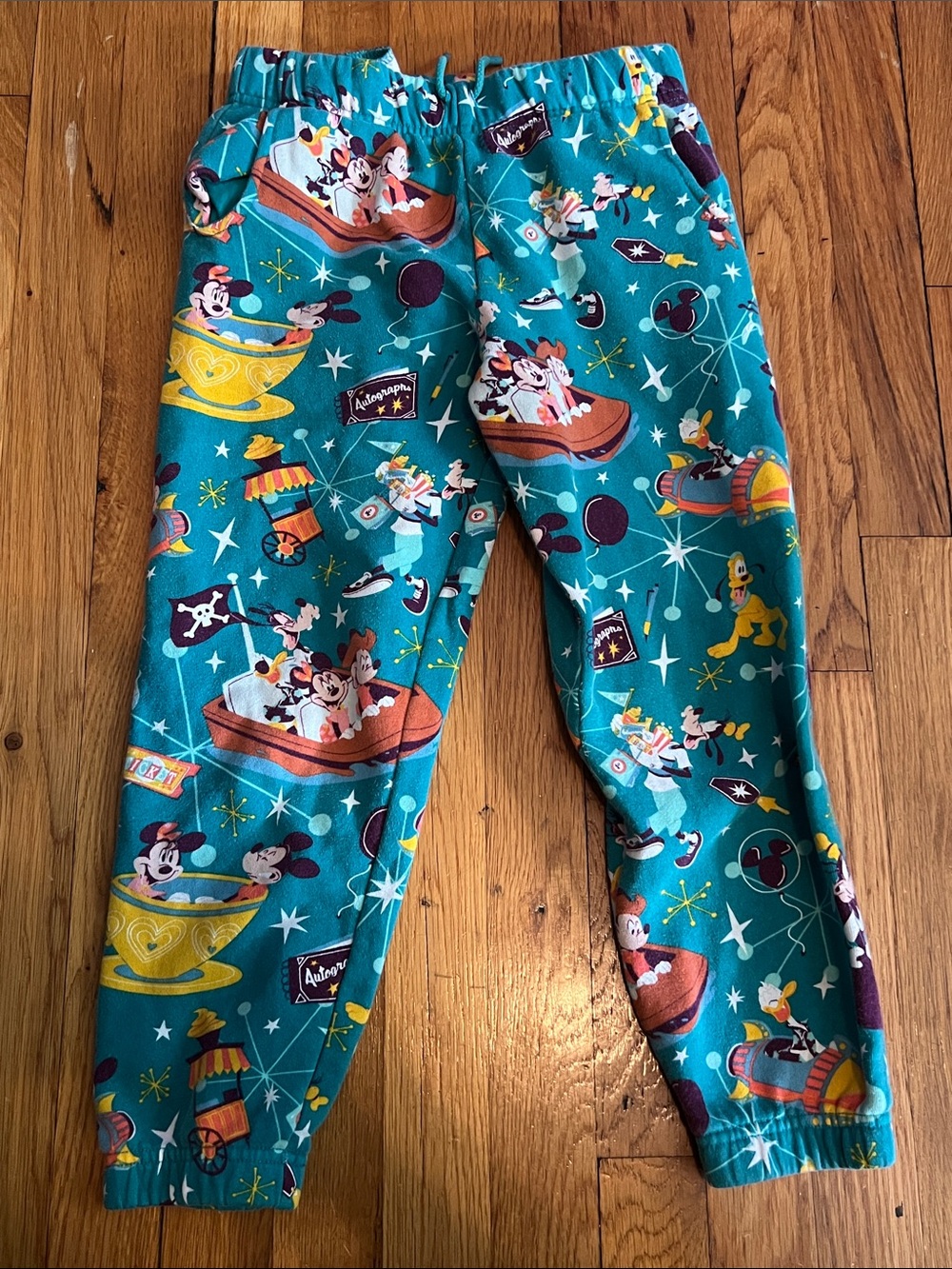 Disney world parks  Teal Kids Lounge Pants with Colorful Print
